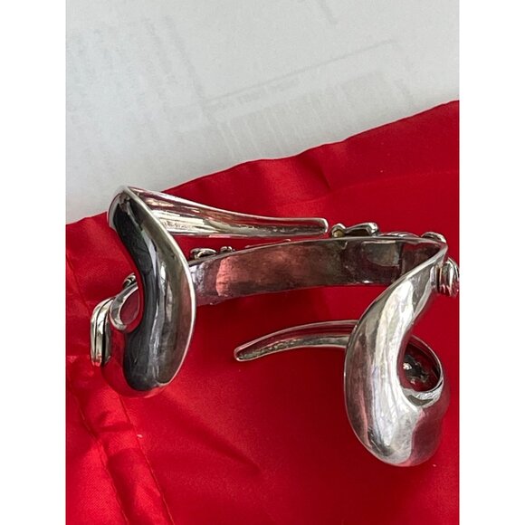 BARRY KIESELSTEIN CORD Sterling Alligator Cuff Bracelet with Diamond Eyes Vintag - Picture 5 of 9